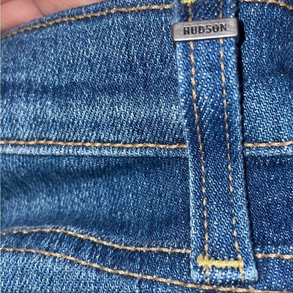 Hudson Denim Jeans Nico Super Skinny Frayed Raw Hem Size 27 x 28 - Picture 11 of 14
